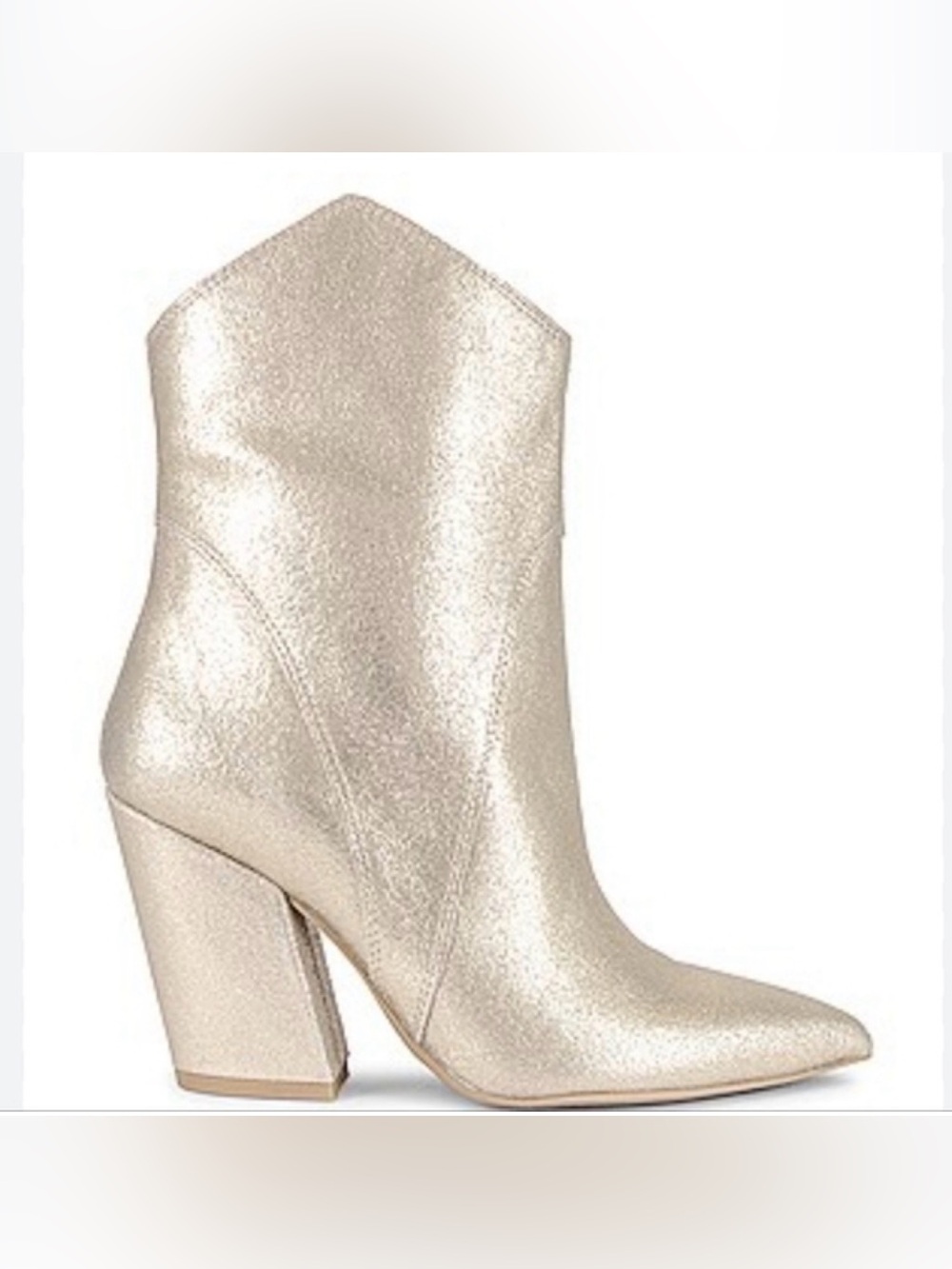 Dolce Vita Nestly booties featuring a shimmering gold metallic suede size 8.5